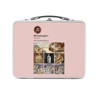 Fabulous Lunch Box in metallo argentato per sandwich e snack - Michelangelo reti sociali pittura pittore vaticano - scatola da gustare in alluminio ciotola rigida stile retrò stampata in Francia