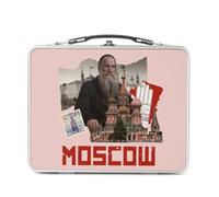 Fabulous Lunch Box in metallo argentato per sandwich e snack - Moscow Vintage Mosca Russia Viaggi - Contenitore per gustare in alluminio ciotola rigida in stile retrò stampato in Francia