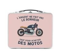 Fabulous Lunch Box in metallo argentato per sandwich e snack - Moto Sport - L'argento non fa la felicità - Scatola da gustare in alluminio ciotola rigida in stile retrò stampata in Francia