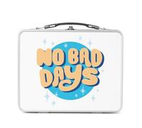 Fabulous Lunch Box in metallo argentato per sandwich e snack - No Bad Days Tipografia Message Inspiration Good Vibes Bien Esstre - Scatola da gustare in alluminio, ciotola rigida, stile retrò