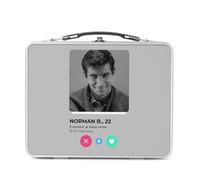 Fabulous Lunch Box in metallo argentato per sandwich e snack - Norman Bates Social Network Psycho Dating Love - Scatola da gustare in alluminio ciotola rigida in stile retrò stampata in Francia
