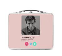 Fabulous Lunch Box in metallo argentato per sandwich e snack - Norman Bates Social Network Psycho Dating Love - Scatola da gustare in alluminio ciotola rigida in stile retrò stampata in Francia