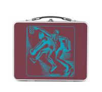 Fabulous Lunch Box in metallo argentato per sandwich e snack - Pallacanestro URSS Illustrazione Vintage Russia - Scatola da gustare in alluminio ciotola rigida stile retrò stampata in Francia