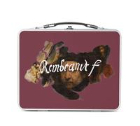 Fabulous Lunch Box in metallo argentato per sandwich e snack - Rembrandt Signature Pittore barocco Celebre Artiste - Scatola da gustare in alluminio ciotola rigida in stile retrò stampata in Francia
