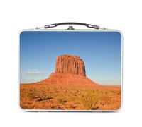 Fabulous Lunch Box in metallo argentato per sandwich e snack - Rock Formation Monument Valley Utah USA - Scatola da gustare in alluminio ciotola rigida in stile retrò stampata in Francia