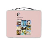 Fabulous Lunch Box in metallo argentato per sandwich e snack - Salvador Dali Social Networks Pittura Pittore Surrealismo - Scatola da gustare in alluminio ciotola rigida in stile retrò stampata in