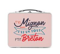 Fabulous Lunch Box in metallo argentato per sandwich e snack - Sei carino, ma sei un tuttofare Breton Film Tour Montparnasse - Scatola da gustare in alluminio, ciotola rigida, stile retrò, stampata in