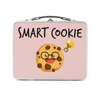 Fabulous Lunch Box in metallo argentato per sandwich e snack - Smart Cookie - Gioco di parole cibo Street Food - Scatola da gustare in alluminio ciotola rigida in stile retrò stampata in Francia