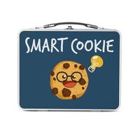 Fabulous Lunch Box in metallo argentato per sandwich e snack - Smart Cookie - Gioco di parole cibo Street Food - Scatola da gustare in alluminio ciotola rigida in stile retrò stampata in Francia