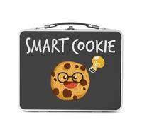 Fabulous Lunch Box in metallo argentato per sandwich e snack - Smart Cookie - Gioco di parole cibo Street Food - Scatola da gustare in alluminio ciotola rigida in stile retrò stampata in Francia