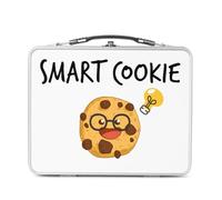 Fabulous Lunch Box in metallo argentato per sandwich e snack - Smart Cookie - Gioco di parole cibo Street Food - Scatola da gustare in alluminio ciotola rigida in stile retrò stampata in Francia