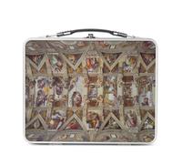 Fabulous Lunch Box in metallo argentato per sandwich e snack - Soffitto Cappella Sistina Vaticano Michelange Rome - Scatola da gustare in alluminio ciotola rigida stile retrò stampata in Francia