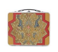 Fabulous Lunch Box in metallo argentato per sandwich e snack - Stella ornamento medievale vintage barocco - Scatola da gustare in alluminio ciotola rigida stile retrò stampata in Francia