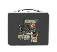 Fabulous Lunch Box in metallo argentato per sandwich e snack - Strasburgo Collage Città Francia Storia Patrimonio - Scatola da gustare in alluminio ciotola rigida stile retrò stampata in Francia