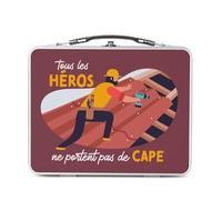 Fabulous Lunch Box in metallo argentato per sandwich e snack - The Real Heroes - Bricoleur Couvreur Craft - Scatola da gustare in alluminio, ciotola rigida, stile retrò, stampata in Francia