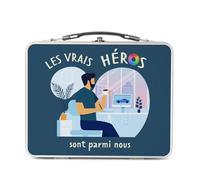 Fabulous Lunch Box in metallo argentato per sandwich e snack - The Real Heroes - Grafico Artigianato Digital Designer - Scatola da gustare in alluminio, ciotola rigida, stile retrò, stampata in