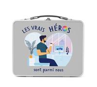 Fabulous Lunch Box in metallo argentato per sandwich e snack - The Real Heroes - Grafico Artigianato Digital Designer - Scatola da gustare in alluminio, ciotola rigida, stile retrò, stampata in