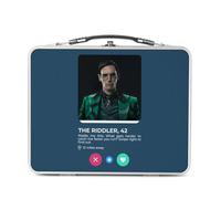 Fabulous Lunch Box in metallo argentato per sandwich e snack - The Riddler Comics Comic Books Social Network Meeting Love - Scatola da gustare in alluminio ciotola rigida in stile retrò stampata in