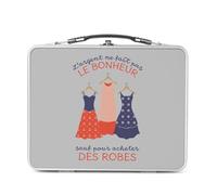 Fabulous Lunch Box in metallo argentato per sandwich e snack - Vestito - L'argento non fa la felicità, moda femminile, scatola da gustare in alluminio, ciotola rigida, stile retrò, stampata in Francia