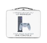 Fabulous Lunch Box in metallo argentato per sandwich e snack - Videogiochi - L'argento non fa la felicità Gaming PS - Scatola da gustare in alluminio, ciotola rigida, stile retrò, stampata in Francia