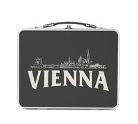 Fabulous Lunch Box in metallo argentato per sandwich e snack - Vienna Minimalist Vienna Vienna Vienna Austria Mozart - Scatola da gustare in alluminio, ciotola rigida, stile retrò, stampata in Francia