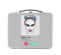 Fabulous Lunch Box Metallo Argento per Sandwich e Snack - Nina S. Le Cygne Noir Social Network Incontra Amour - Scatola da gustare in alluminio ciotola rigida in stile retrò stampato in Francia