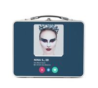 Fabulous Lunch Box Metallo Argento per Sandwich e Snack - Nina S. Le Cygne Noir Social Network Incontra Amour - Scatola da gustare in alluminio ciotola rigida in stile retrò stampato in Francia