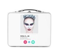 Fabulous Lunch Box Metallo Argento per Sandwich e Snack - Nina S. Le Cygne Noir Social Network Incontra Amour - Scatola da gustare in alluminio ciotola rigida in stile retrò stampato in Francia