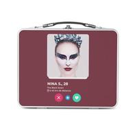 Fabulous Lunch Box Metallo Argento per Sandwich e Snack - Nina S. Le Cygne Noir Social Network Incontra Amour - Scatola da gustare in alluminio ciotola rigida in stile retrò stampato in Francia
