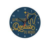 Fabulous Orologio da parete in vetro - Il miglior dentista del mondo medicina dente mestiere passione salute - diametro 20 cm - blu