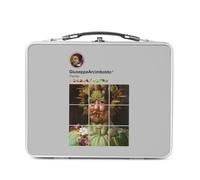 Fabulous Pranzo Box in metallo argentato per panini e snack - Arcimboldo Social Networks Pittore Nature Morte - Scatola da gustare in alluminio, ciotola rigida, stile retrò, stampata in Francia