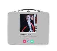 Fabulous Pranzo Box in metallo argentato per panini e snack - Dracula Vampire Film Rete Sociale Incontro Amore - Scatola da gustare in alluminio ciotola rigida stile retrò stampata in Francia