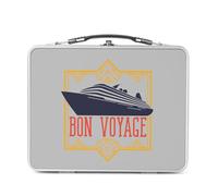 Fabulous Pranzo Box in metallo argentato per sandwich e snack - Bon Voyage Art Deco - Paquebot Luxury - Contenitore da gustare in alluminio, ciotola rigida, stile retrò, stampato in Francia