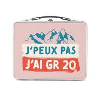 Fabulous Pranzo Box in metallo argentato per sandwich e snack - J'Peux Pas J'ai GR 20 Escursionismo Francia Corsica Montagna - Scatola da gustare in alluminio ciotola rigida stile retrò stampata in