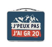 Fabulous Pranzo Box in metallo argentato per sandwich e snack - J'Peux Pas J'ai GR 20 Escursionismo Francia Corsica Montagna - Scatola da gustare in alluminio ciotola rigida stile retrò stampata in