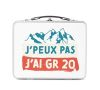 Fabulous Pranzo Box in metallo argentato per sandwich e snack - J'Peux Pas J'ai GR 20 Escursionismo Francia Corsica Montagna - Scatola da gustare in alluminio ciotola rigida stile retrò stampata in