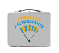 Fabulous Pranzo Box in metallo argentato per sandwich e snack - J'Peux Pas je ai Parapendio Nature Vol Outdoor - Scatola da gustare in alluminio, ciotola rigida, stile retrò, stampata in Francia