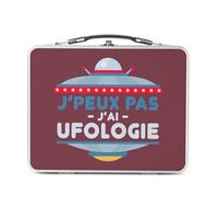 Fabulous Pranzo Box in metallo argentato per sandwich e snack - J'Peux Pas je ai Ufologie UFologie Extraterreste Mars - Scatola da gustare in alluminio, ciotola rigida, stile retrò, stampata in