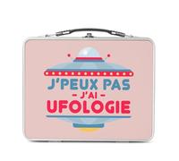 Fabulous Pranzo Box in metallo argentato per sandwich e snack - J'Peux Pas je ai Ufologie UFologie Extraterreste Mars - Scatola da gustare in alluminio, ciotola rigida, stile retrò, stampata in