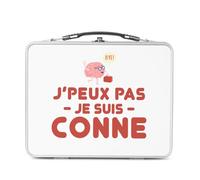 Fabulous Pranzo Box in metallo argentato per sandwich e snack - J'Peux Pas Je sont Conne Humour Bague Amie - Scatola da gustare in alluminio, ciotola rigida, stile retrò, stampata in Francia