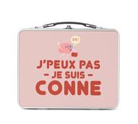 Fabulous Pranzo Box in metallo argentato per sandwich e snack - J'Peux Pas Je sont Conne Humour Bague Amie - Scatola da gustare in alluminio, ciotola rigida, stile retrò, stampata in Francia