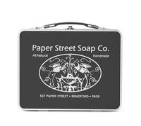 Fabulous Pranzo Box in metallo argentato per sandwich e snack - Paper Street Soap Geek Combat Boxe Film - Scatola da gustare in alluminio ciotola rigida in stile retrò stampata in Francia