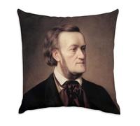Fabulous Richard Wagner - Federa per cuscino in velluto bianco, compositore tedesco, ritratto dipinto, 40 x 40 cm, al tatto in velluto