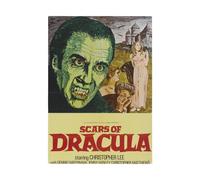 Fabulous Scars of Dracula - Strofinaccio da cucina e strofinaccio, motivo: film retrò, poster cinema vintage horror, biancheria decorativa assorbente, tessitura Panama, formato 36 x 50 cm, stampata in