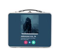 Fabulous Scatola da pranzo in metallo argentato per sandwich e snack - Headless Horseman Social Network Dating Love - Scatola da gustare in alluminio ciotola rigida in stile retrò stampata in Francia