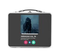 Fabulous Scatola da pranzo in metallo argentato per sandwich e snack - Headless Horseman Social Network Dating Love - Scatola da gustare in alluminio ciotola rigida in stile retrò stampata in Francia