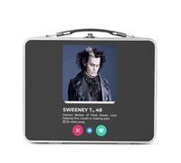 Fabulous Scatola da pranzo in metallo argentato per sandwich e snack - Sweeney Todd Barber Social Network Dating Love - Scatola da gustare in alluminio ciotola rigida in stile retrò stampata in