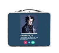 Fabulous Scatola da pranzo in metallo argentato per sandwich e snack - Sweeney Todd Barber Social Network Dating Love - Scatola da gustare in alluminio ciotola rigida in stile retrò stampata in