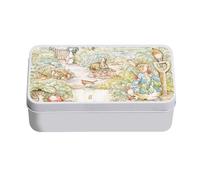 Fabulous Scatola in metallo Petter Rabbit Pierre Coniglio Giardino Illustrazione Bambino Beatrice Potter - 11 x 18,5 x 5,5 cm - Scatola portaoggetti, chiave, attrezzi, scatola per il pranzo, zucchero,