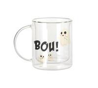 Fabulous Tazza in vetro a doppia parete - Bou! Petit Fantomes Halloween Peur dessin Carignon - Tazza da caffè e The Isotherme 330 ml effetto appeso anti-scottatura stampa in Francia